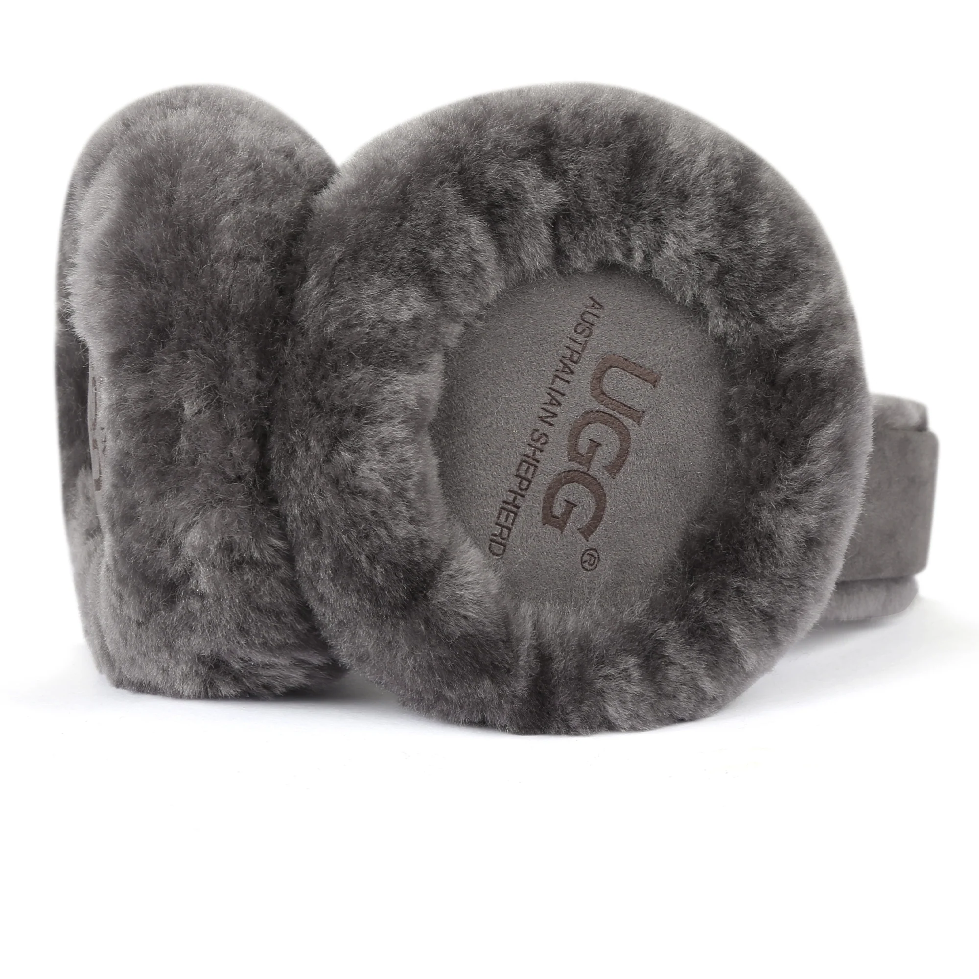 UGG Classic Fashion Embroidery  Grey Sheepskin Women Adjustable Earmuff 20955S