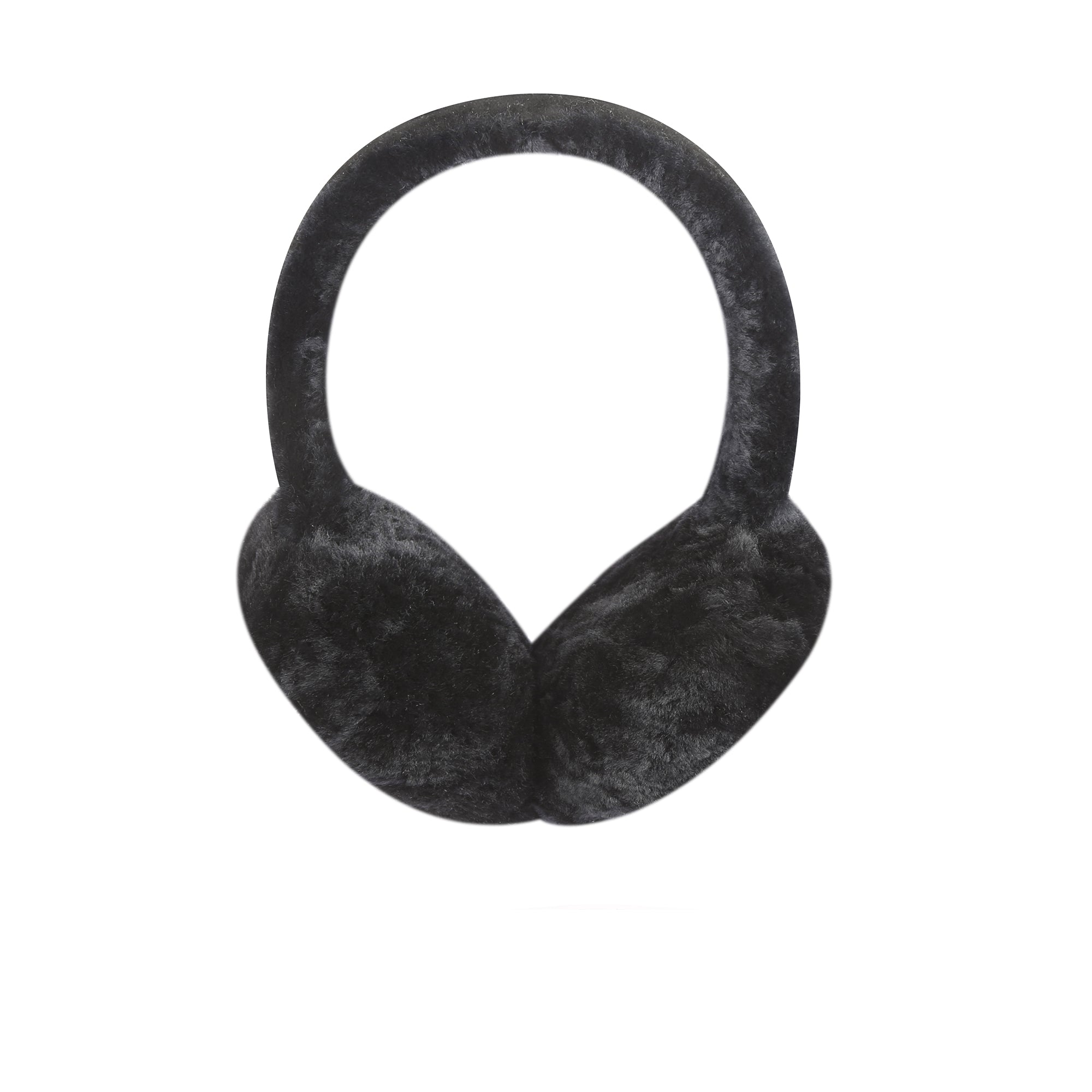 UGG Classic Fashion Embroidery  Black Sheepskin Women Adjustable Earmuff 20955S