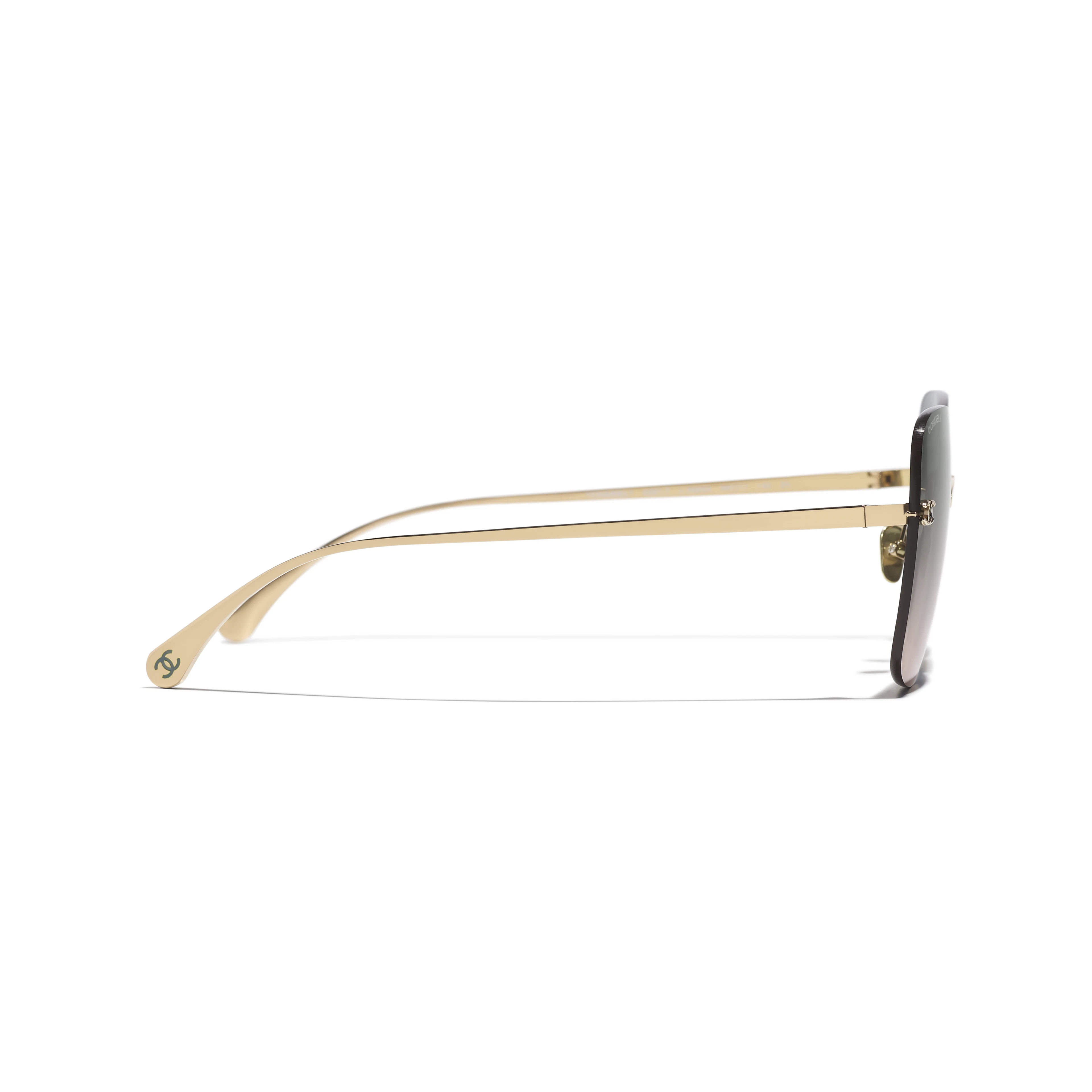 Chanel Classic Fashion Light Gold Titanium Óculos de Sol Quadrados Femininos A71631 X09950 L9531