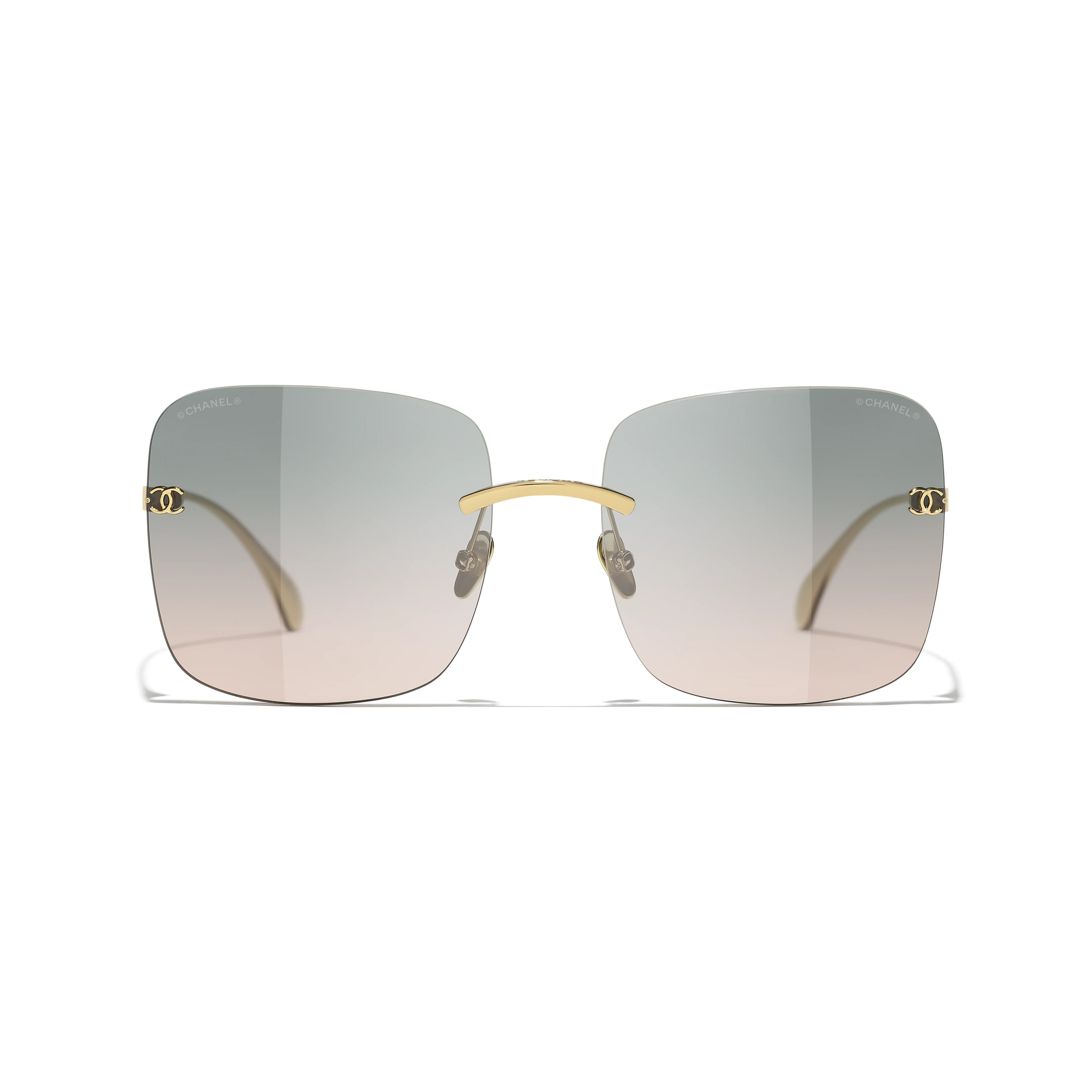 Chanel Classic Fashion Light Gold Titanium Women Square Sunglasses A71631 X09950 L9531
