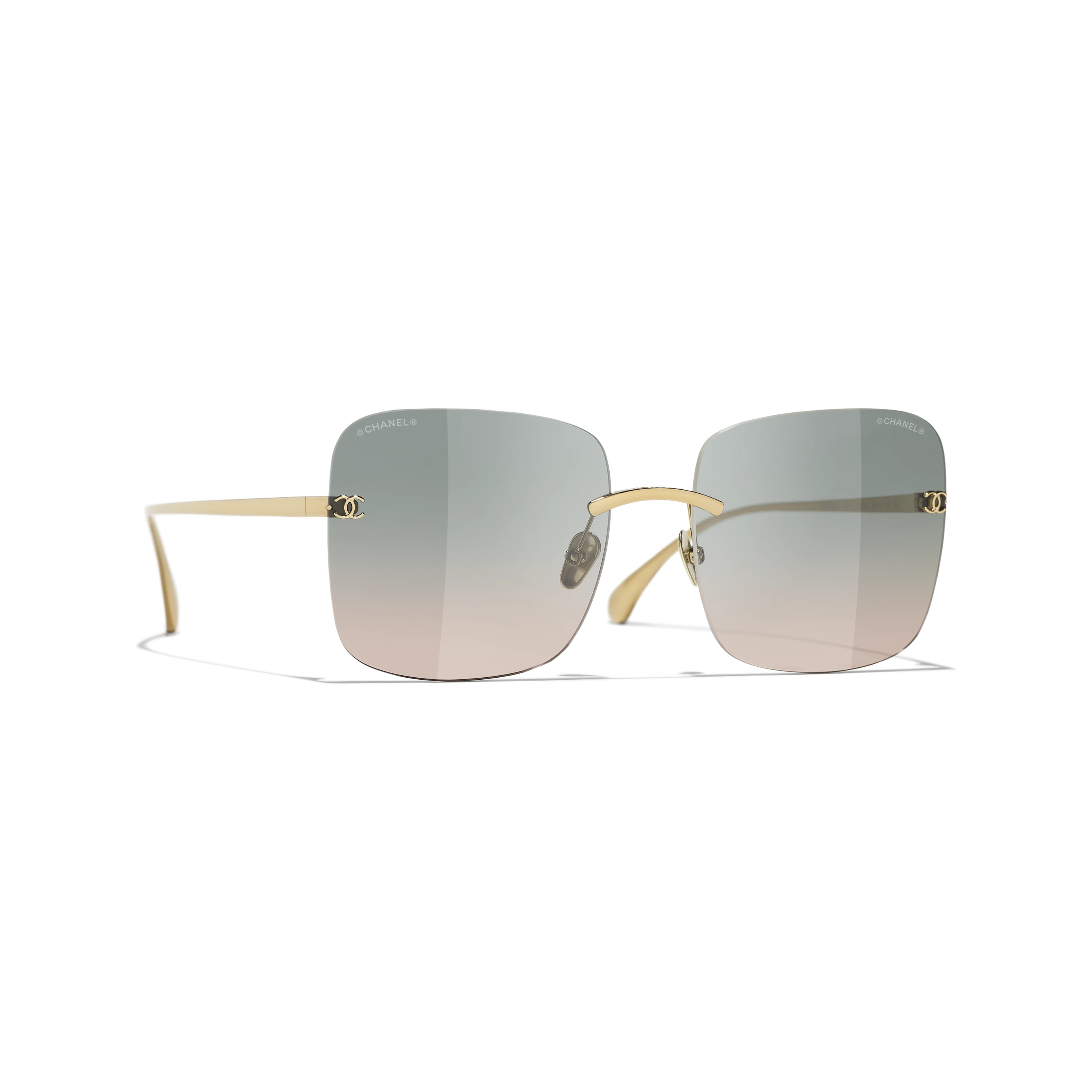 Chanel Classic Fashion Light Gold Titanium Women Square Sunglasses A71631 X09950 L9531