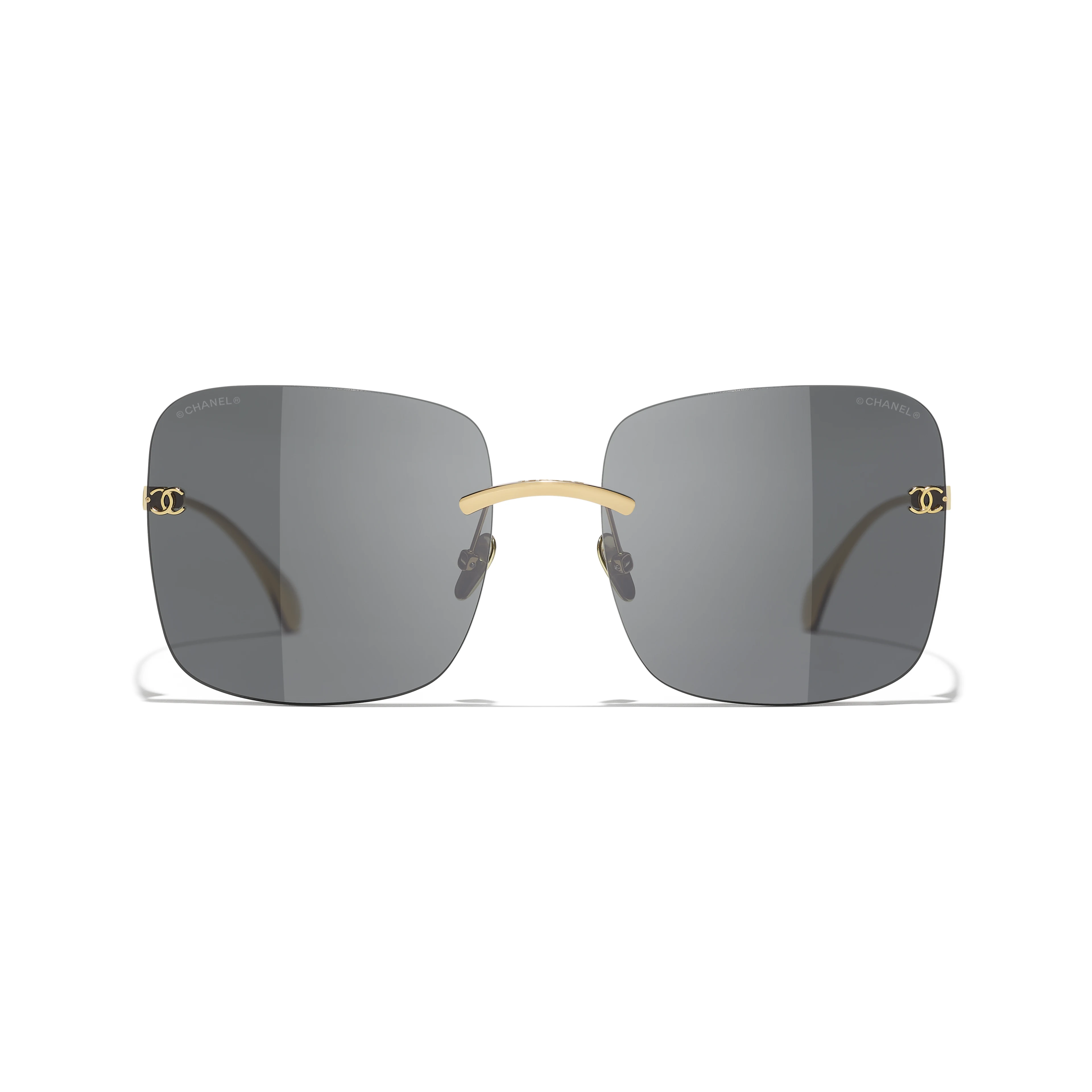 Chanel Classic Fashion Light Gold Titanium Women Square Sunglasses A71631 X09950 L9514