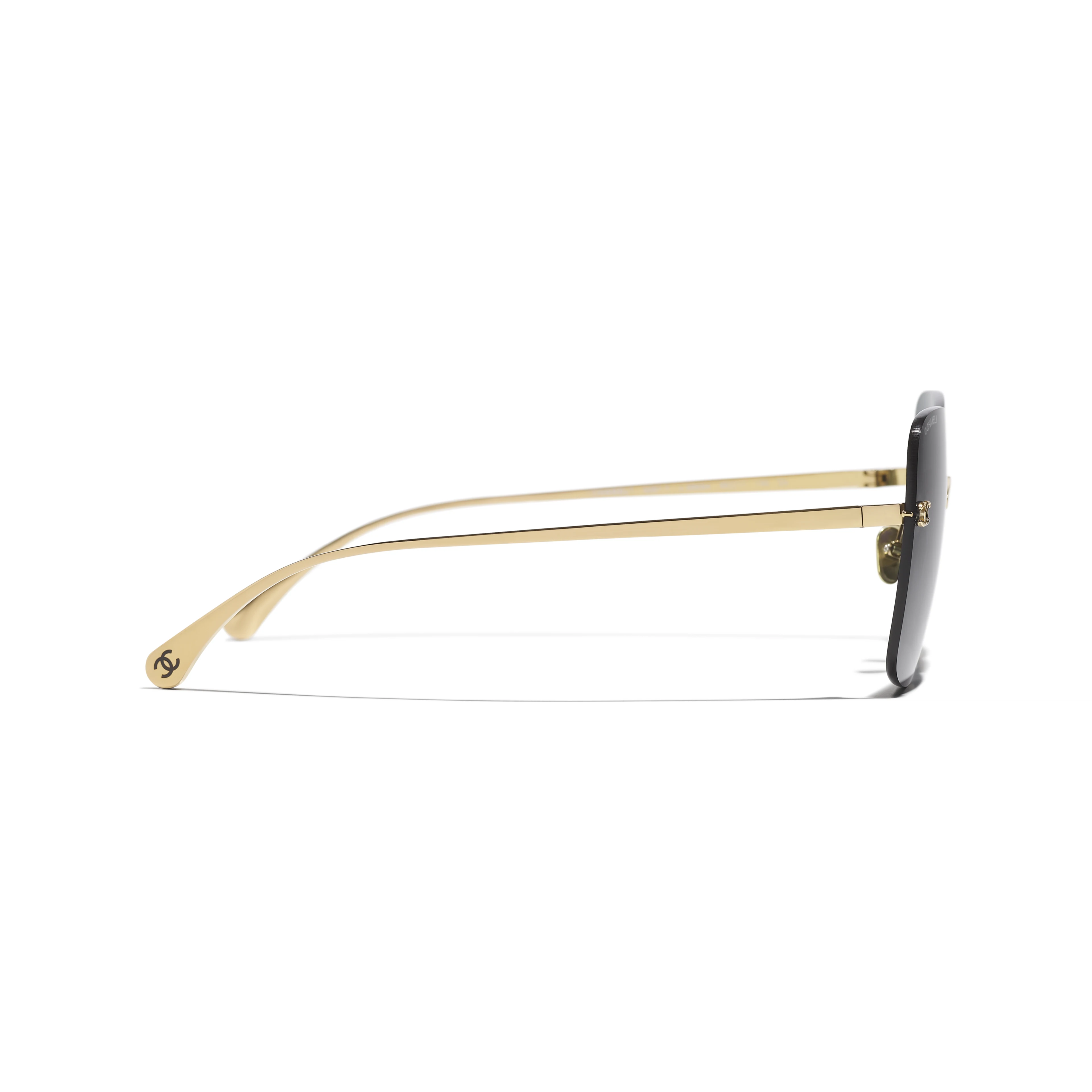 Chanel Classic Fashion Light Gold Titanium Women Square Sunglasses A71631 X09950 L9514