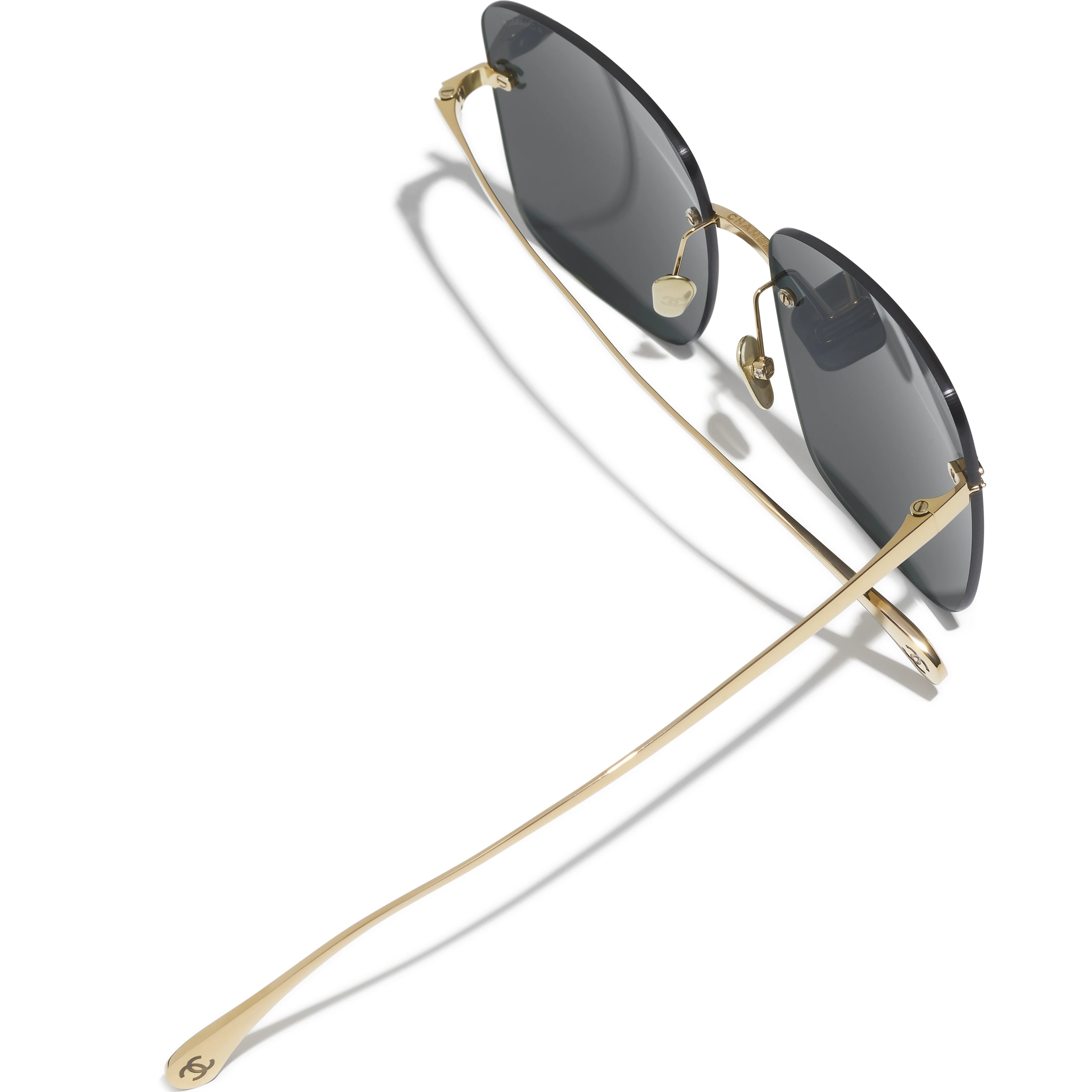 Chanel Classic Fashion Light Gold Titanium Women Square Sunglasses A71631 X09950 L9514