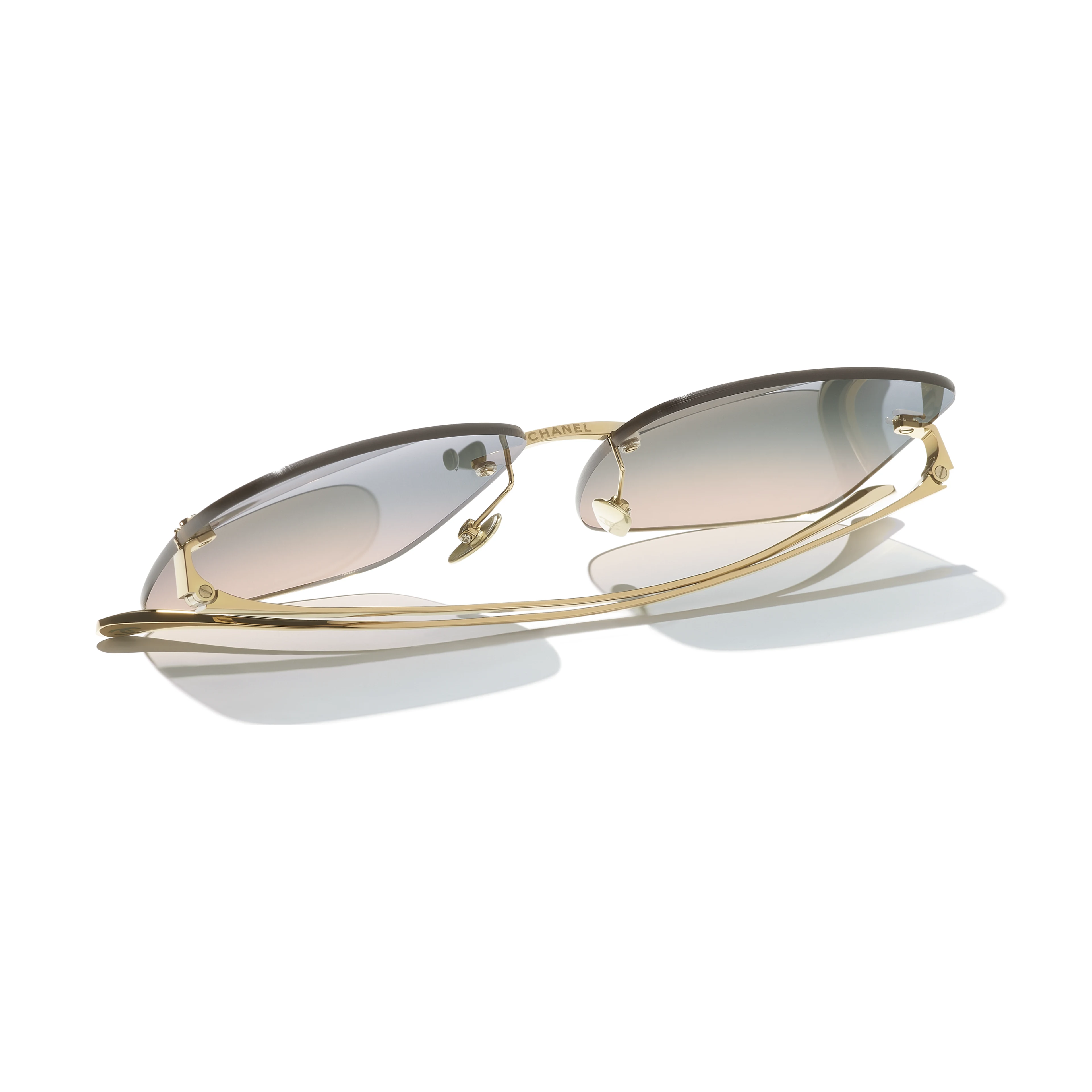 Chanel Classic Fashion Light Gold Titanium Óculos de Sol Quadrados Femininos A71631 X09950 L9531