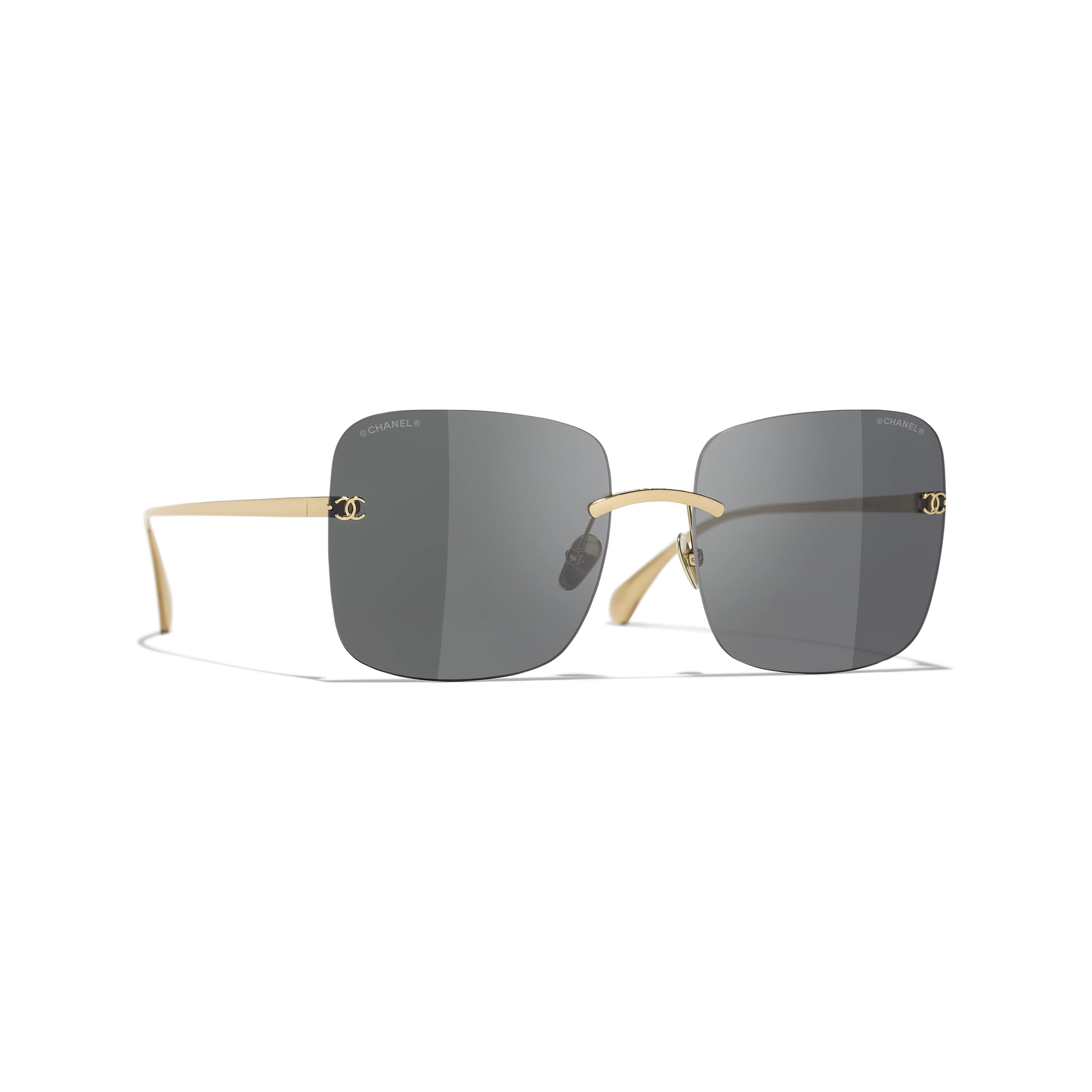 Chanel Classic Fashion Light Gold Titanium Women Square Sunglasses A71631 X09950 L9514