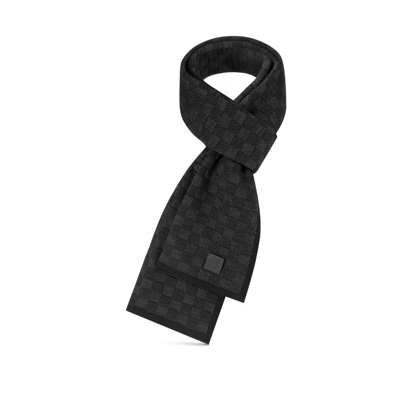 Louis Vuitton Damier Infini Fashion Neo Petit Anthracite Wool Men Sash Scarf M77988