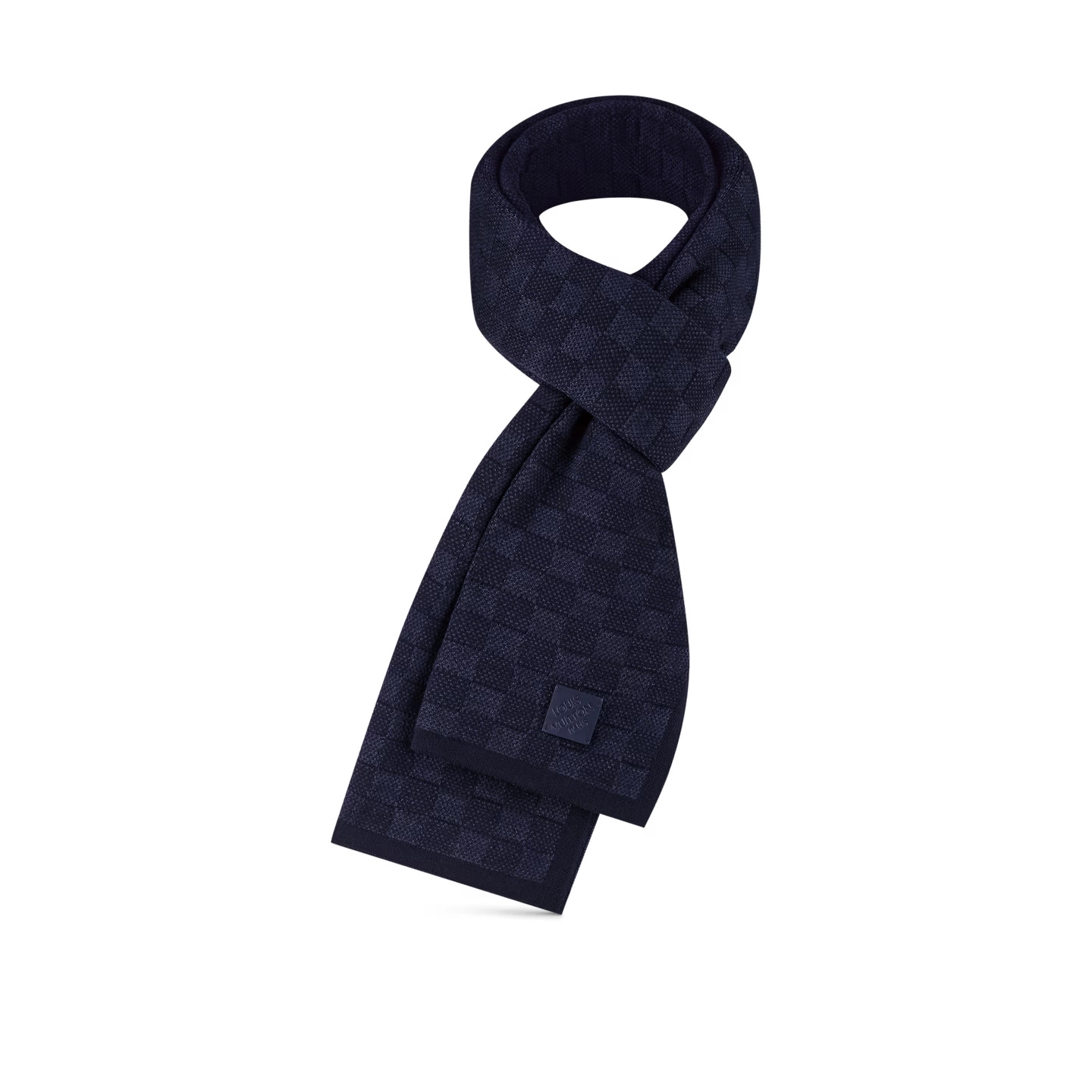 Louis Vuitton Damier Infini Fashion Neo Petit Navy Wool Men Sash Scarf M77987