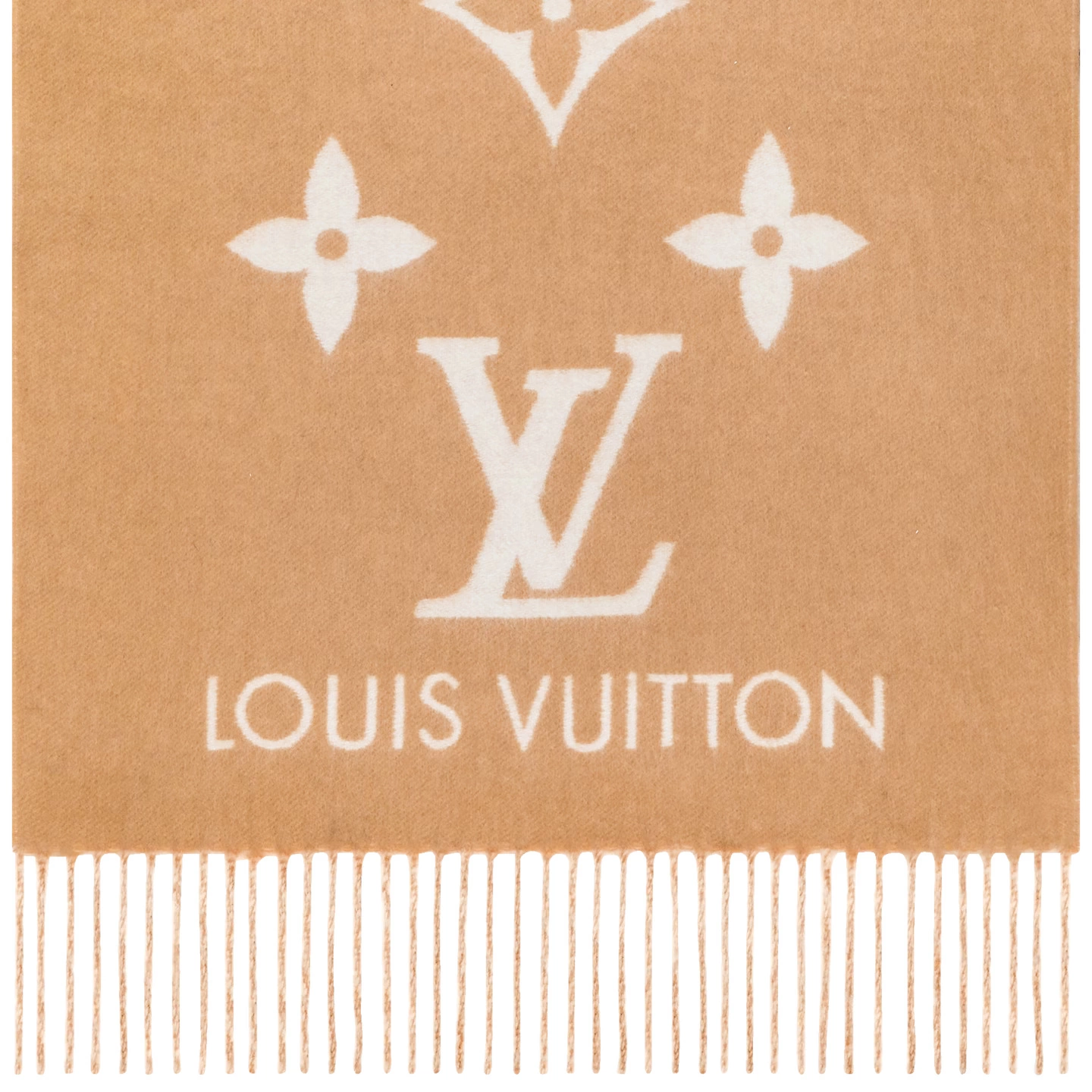 Louis Vuitton Monogram Classic Reykjavik Gradient Signature Beige Cashmere Women Sash Scarf M73675