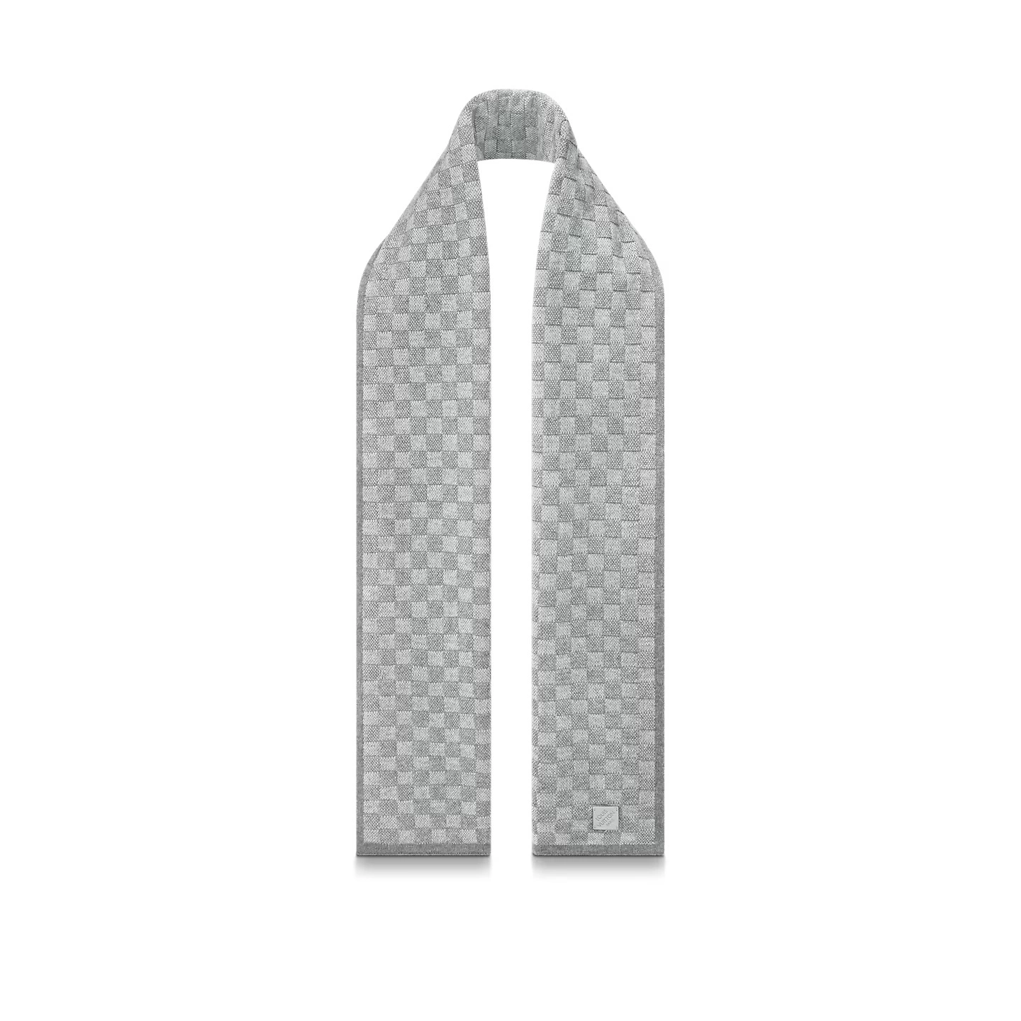 Louis Vuitton Damier Infini Fashion Neo Petit Light Grey Wool Men Sash Scarf M77989