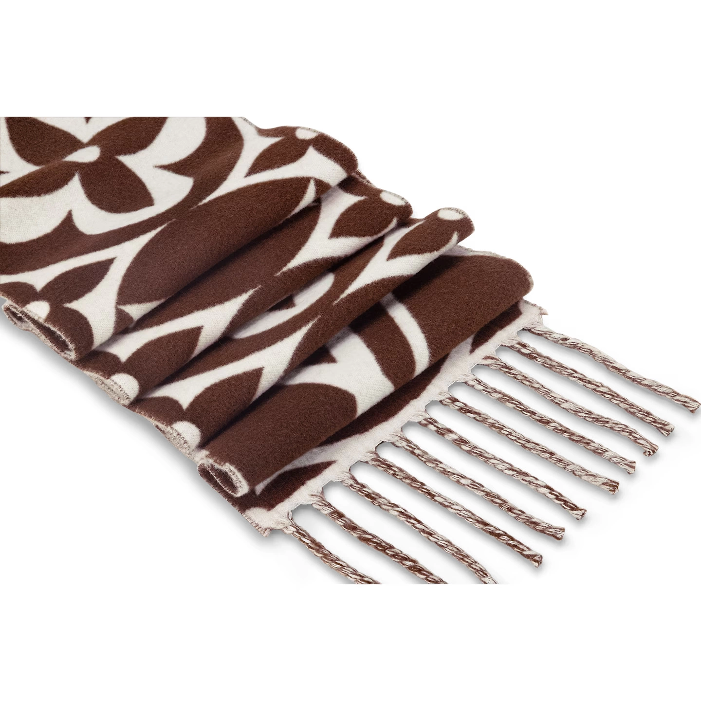 Louis Vuitton Monogram Classic FLIGHT MODE LV Medallion Brown Wool Women Sash Scarf M79215