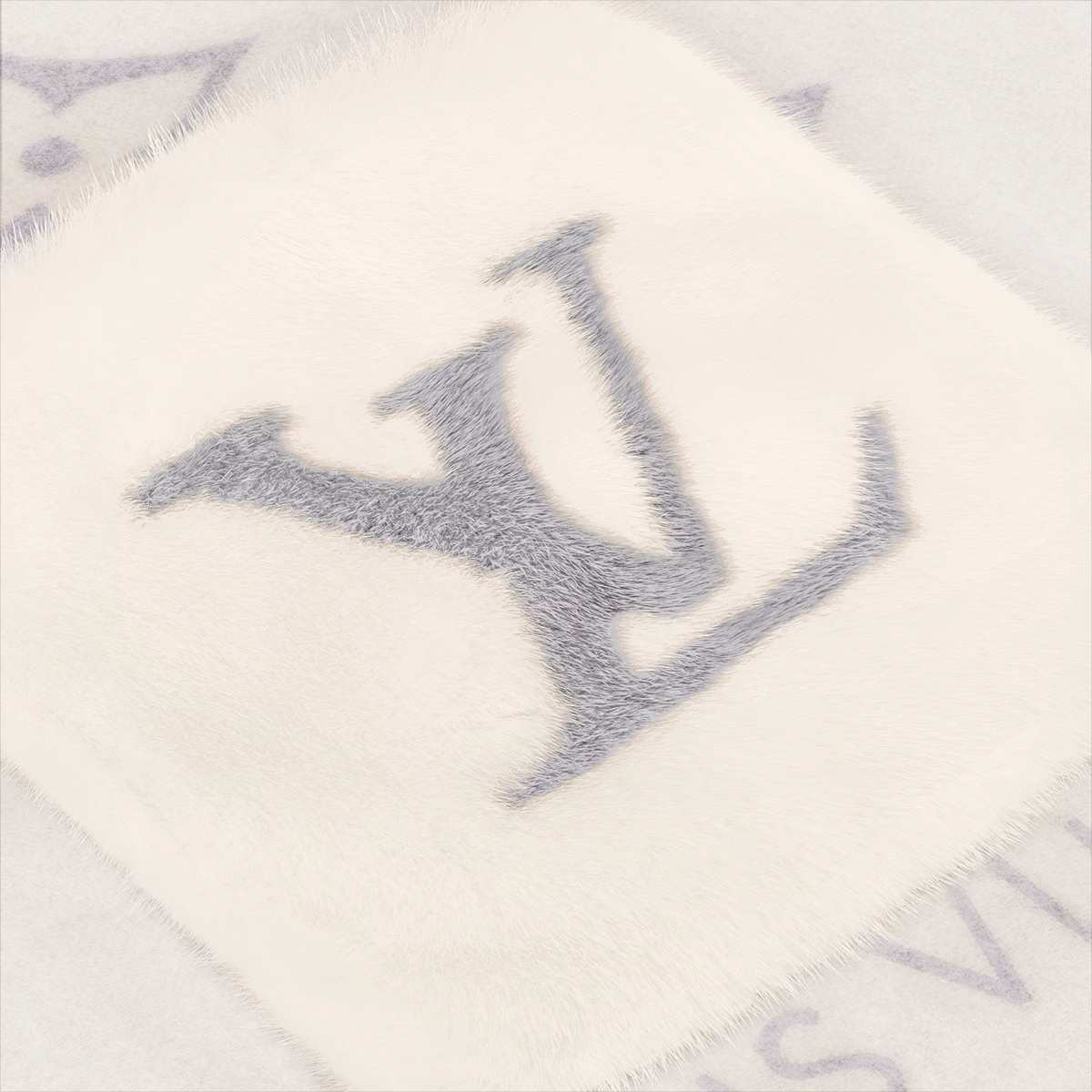 Louis Vuitton Monogram Classic Cold Reykjavik Gris Clair Cashmere Women Sash Scarf M79232
