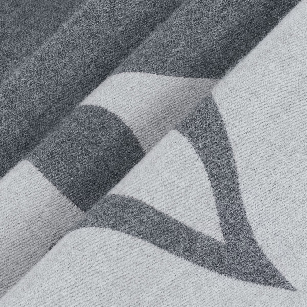 Louis Vuitton Monogram Grafik Klasik Dual Gris Clair Wool Unisex Sash Scarf M79138