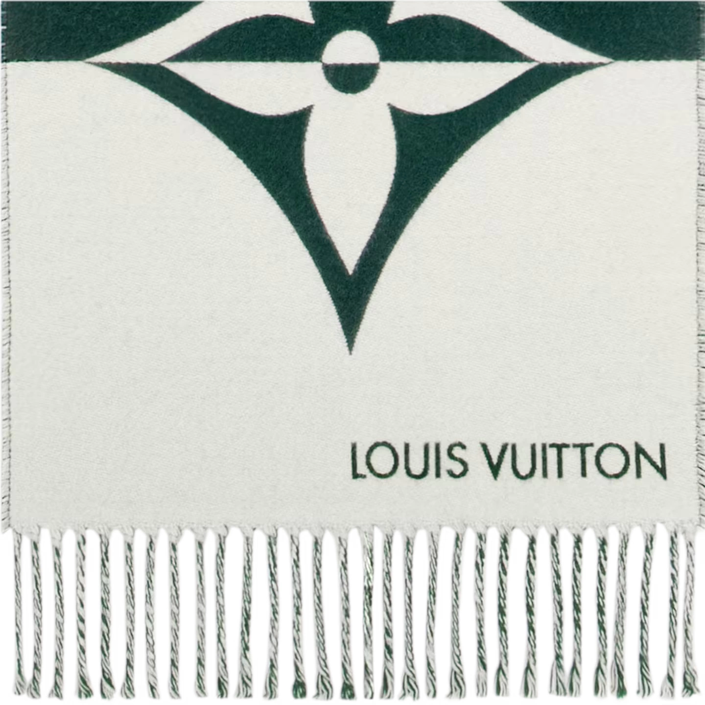 Louis Vuitton Monogram Classic Graphic Dual Dark Green Wool Unisex Sash Scarf M79139