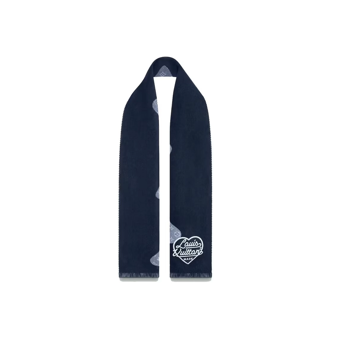 Louis Vuitton x Nigo Monogram Drip Blue Wool Unisex Sash Scarf MP3255