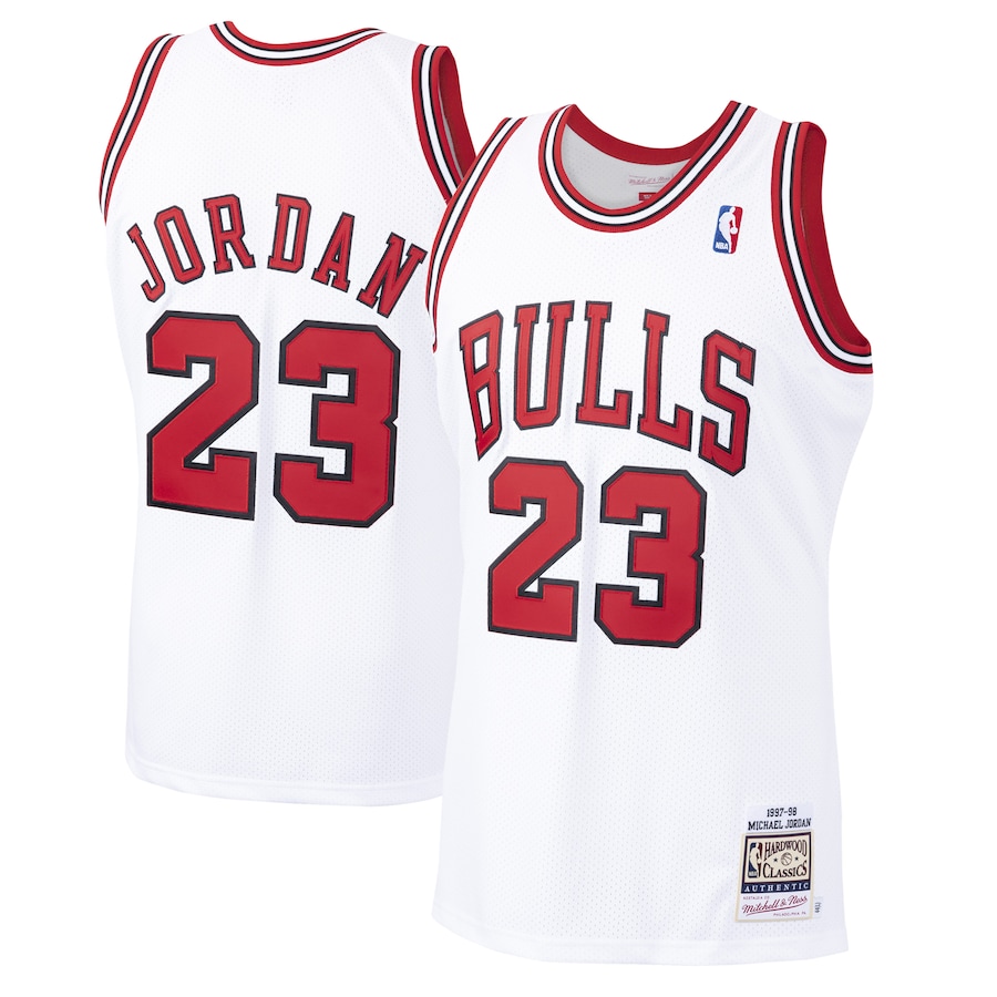 Michael Jordan Chicago Bulls Mitchell & Ness 1997/98 Classic Authentic White Men Throwback Basketball Jersey