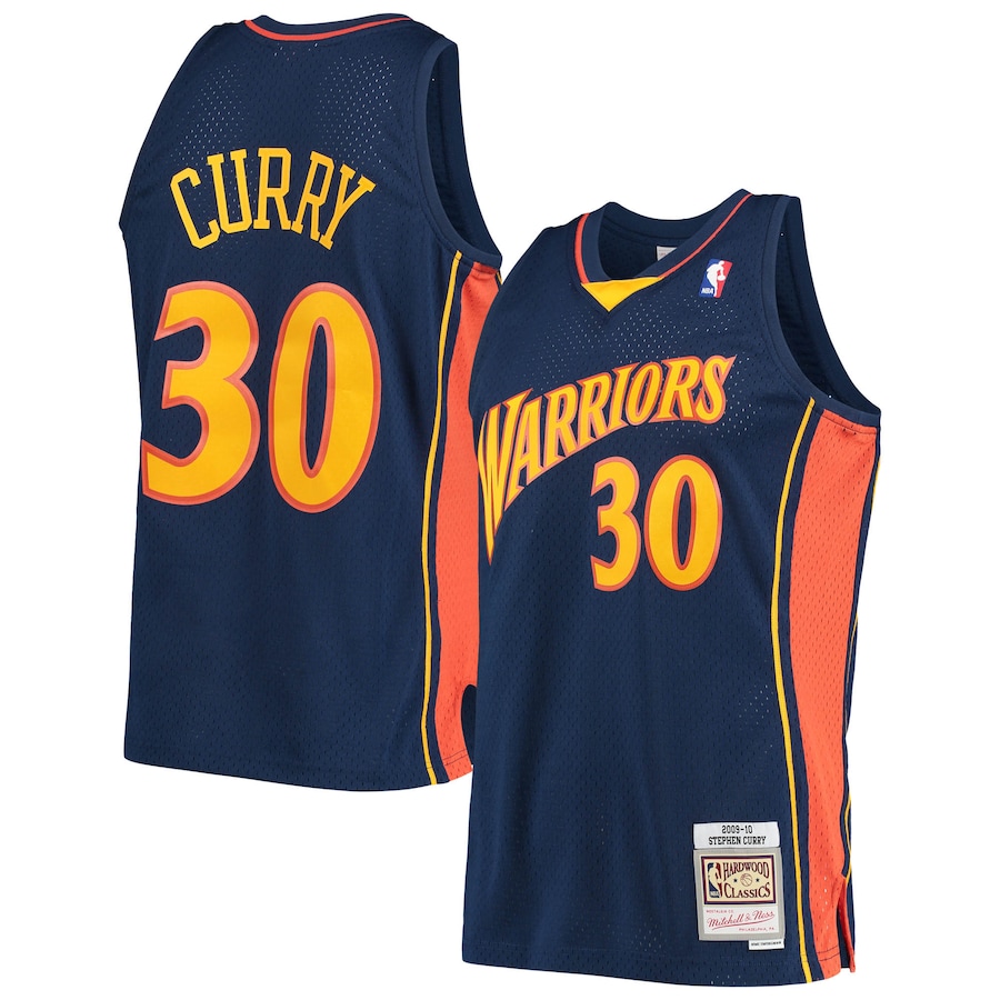 Stephen Curry Golden State Warriors Mitchell & Ness Hardwood Classics Swingman Navy Throwback Edition Unisex Basketball Jersey