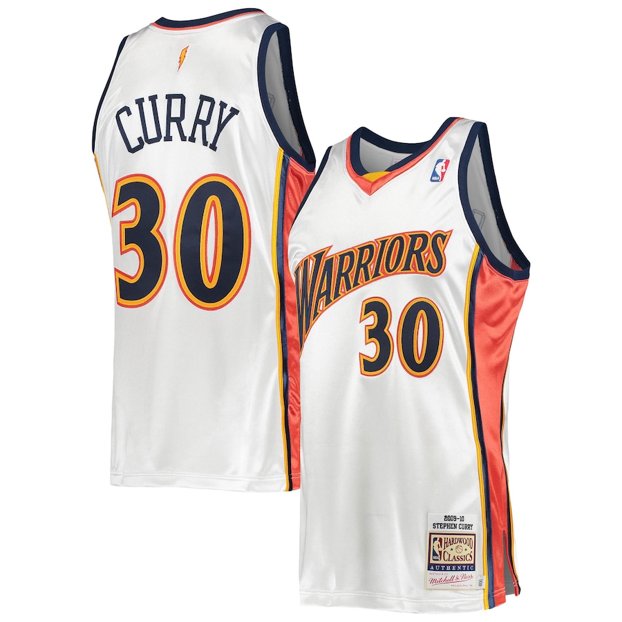 Stephen Curry Golden State Warriors Mitchell & Ness 2009/10 Hardwood Classics Authentic White Throwback Edition Unisex Basketball Jersey