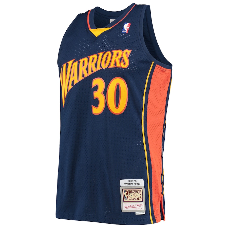 Stephen Curry Golden State Warriors Mitchell & Ness Hardwood Classics Swingman Navy Throwback Edition Unisex Basketball Jersey