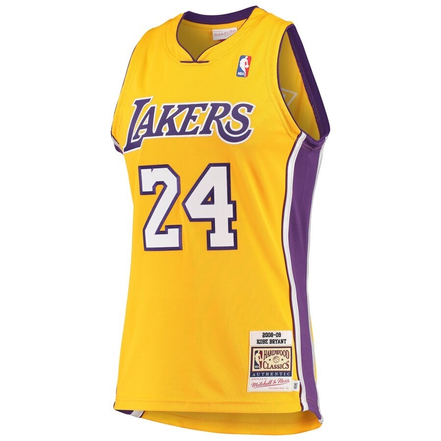 Kobe Bryant Los Angeles Lakers Mitchell & Ness 2008/09 Hardwood Classics Authentic Gold Throwback Edition Unisex Basketball Jersey