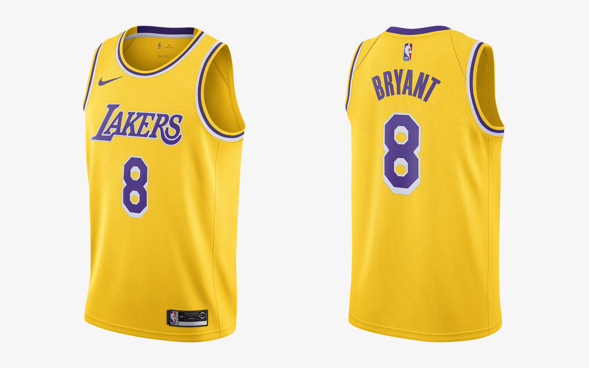 Kobe Bryant Los Angeles Lakers Nike Swingman #8 Gold Icon Edition Unisex Basketball Jersey
