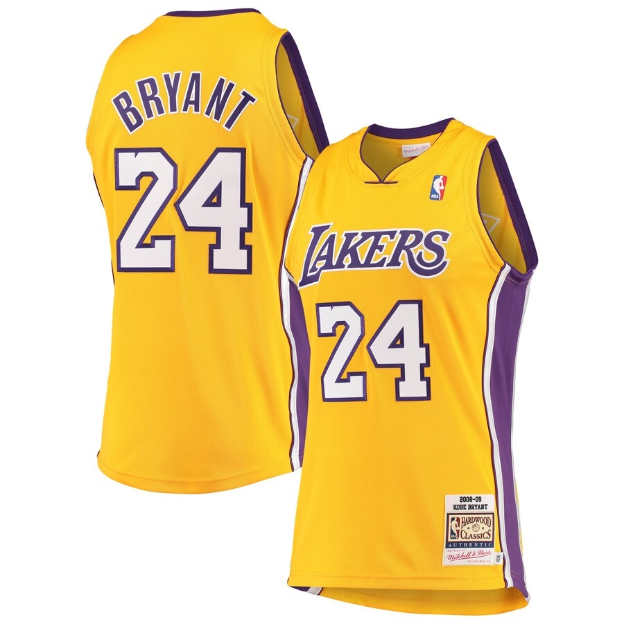Kobe Bryant Los Angeles Lakers Mitchell & Ness 2008/09 Hardwood Classics Authentic Gold Throwback Edition Unisex Basketball Jersey