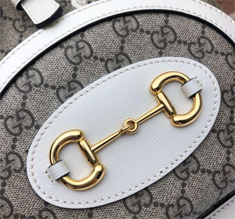 Gucci Horsebit 1955 Feminine GG Supreme piccolo beige tela zaino da donna 620849