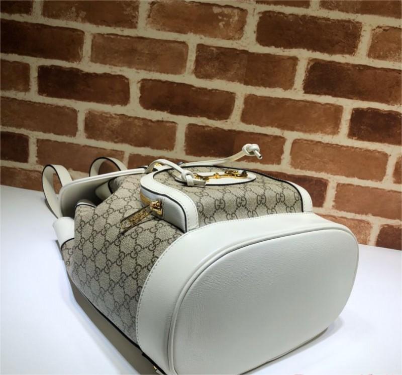 Gucci Horsebit 1955 Feminine GG Supreme piccolo beige tela zaino da donna 620849