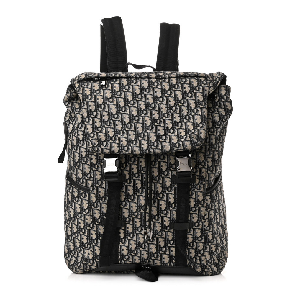 Christian Dior Explorer Logo Pattern Medium Dark Blue Canvas Unisex Daypack