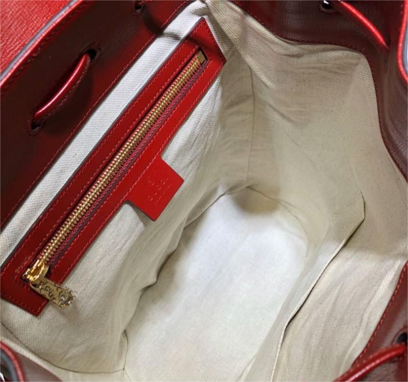 구찌 호스빗 1955 페미닌 GG 수프림 스몰 레드 캔버스 여성용 데이팩 620849