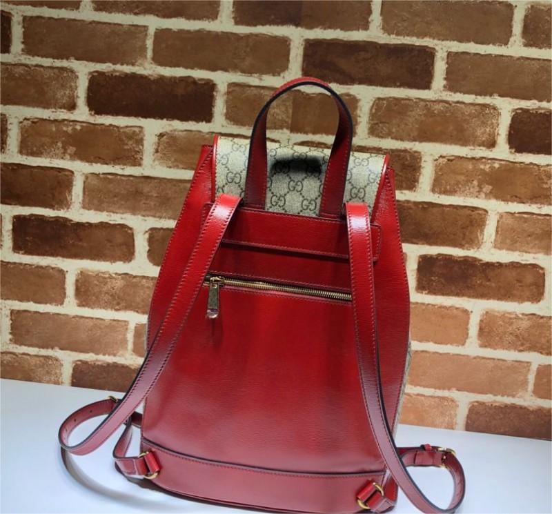 구찌 호스빗 1955 페미닌 GG 수프림 스몰 레드 캔버스 여성용 데이팩 620849