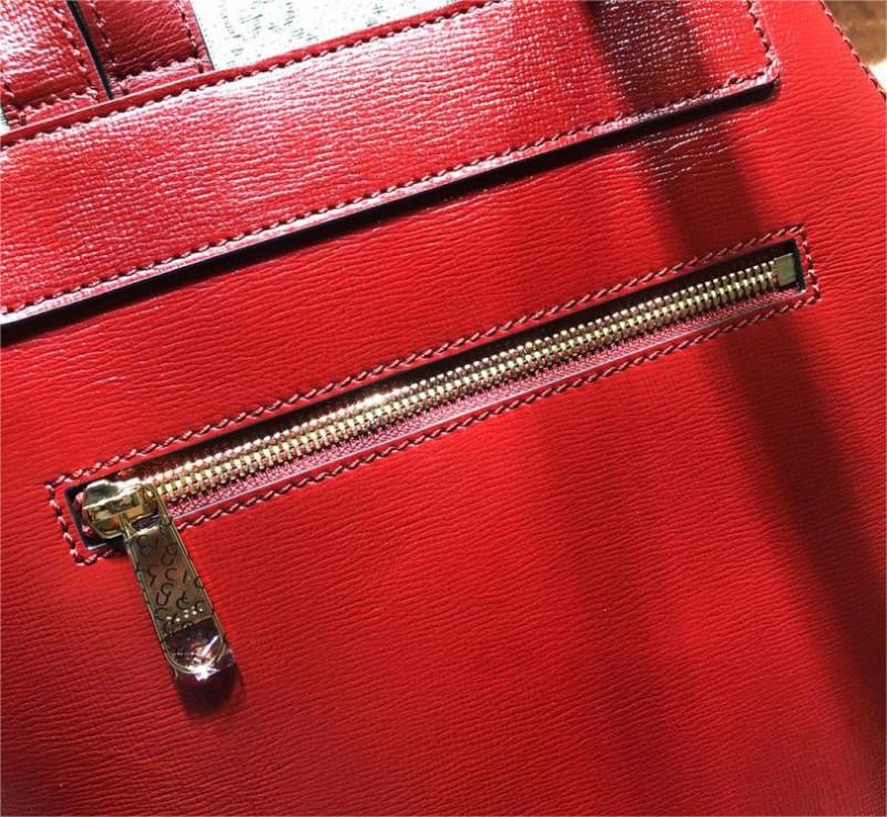 구찌 호스빗 1955 페미닌 GG 수프림 스몰 레드 캔버스 여성용 데이팩 620849