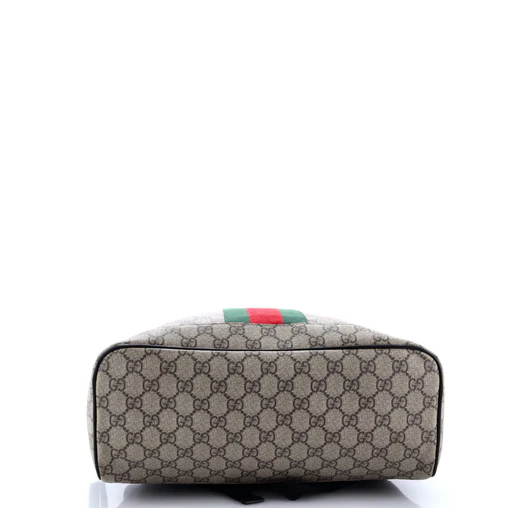 Gucci GG Supreme Web Accent Dome Medium Beige Canvas Men Daypack 443805