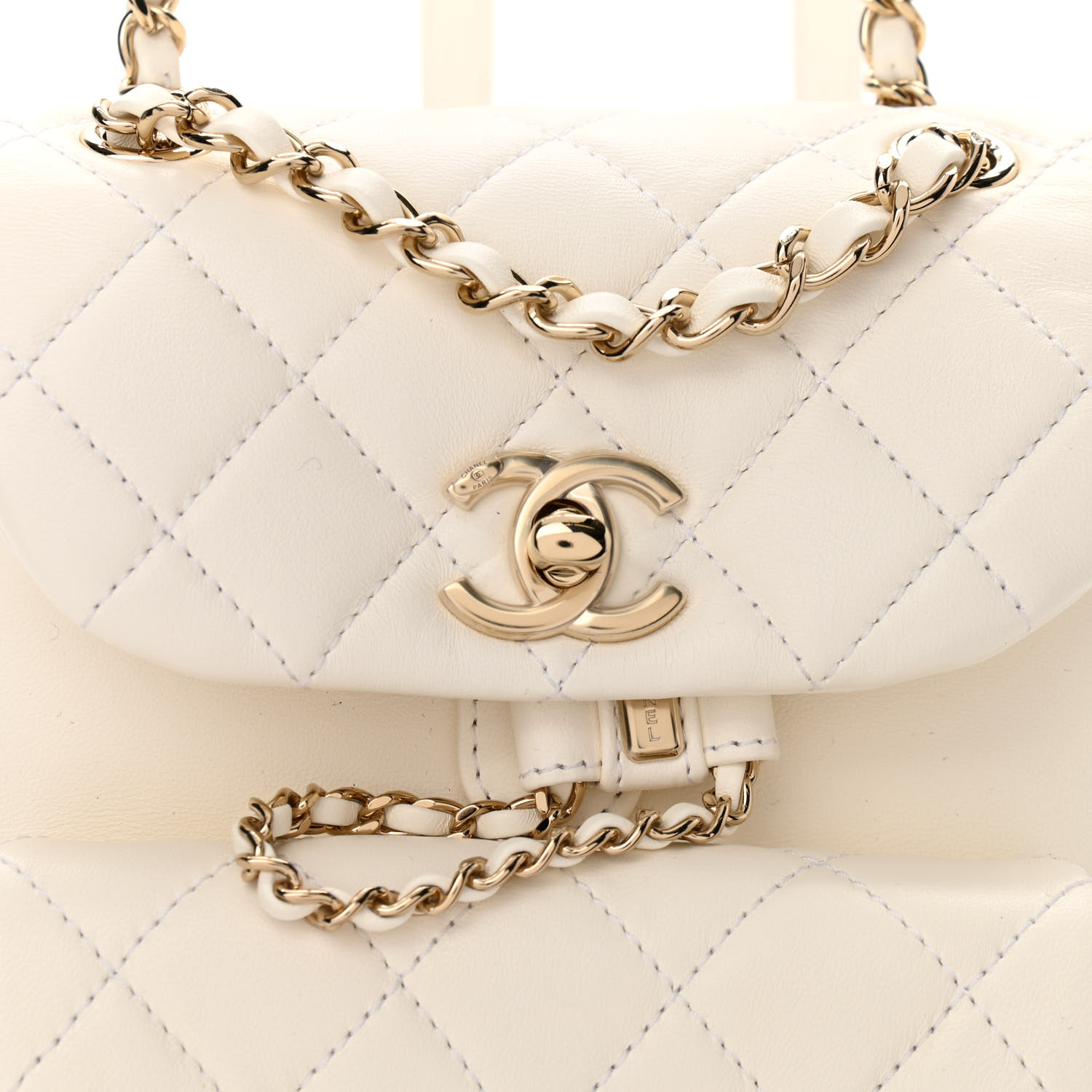 Chanel Classic Caviar Quilted Small Beige Leather Women Daypack AS1371