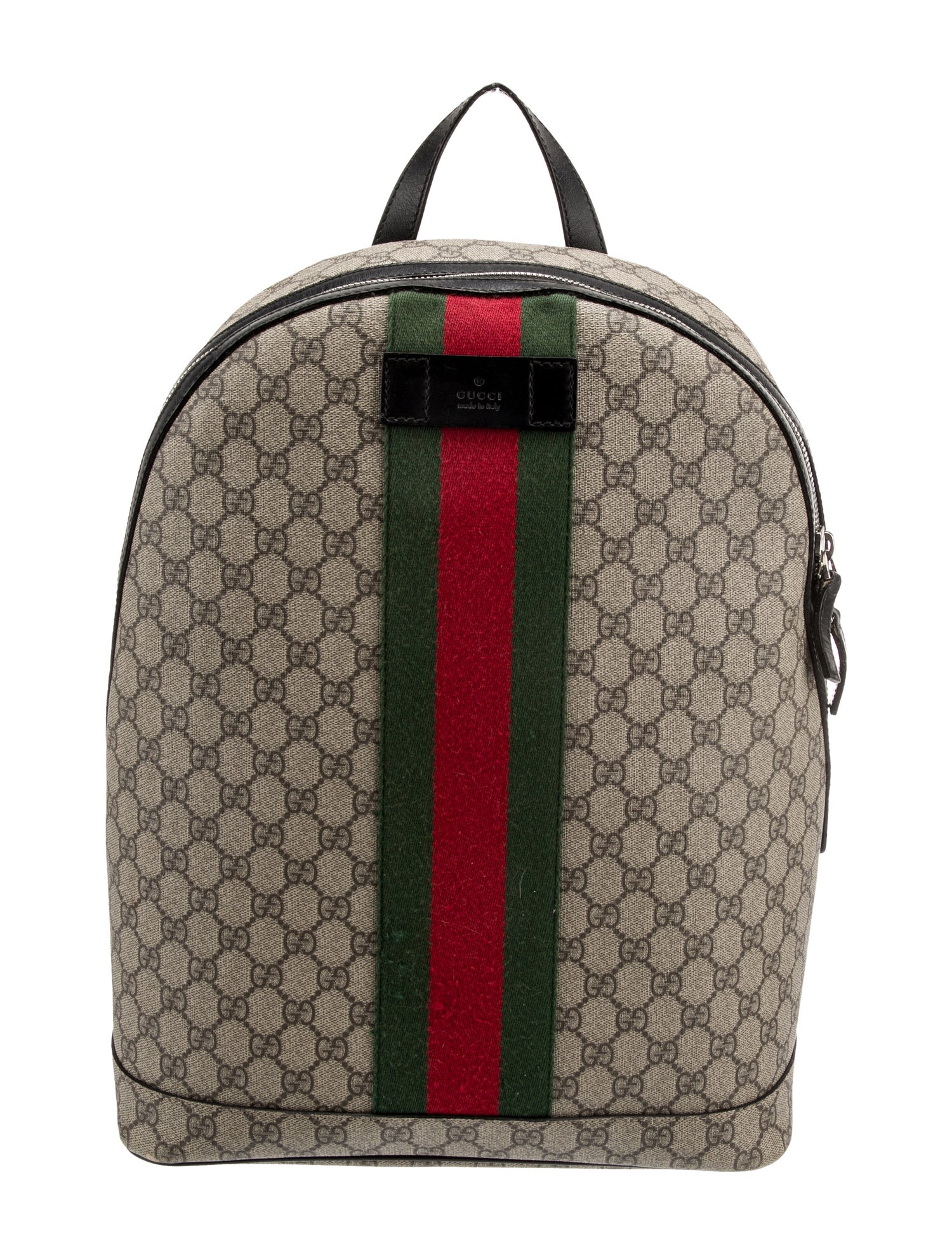 Gucci GG Supreme Web Accent Dome Medium Beige Canvas Men Daypack 443805