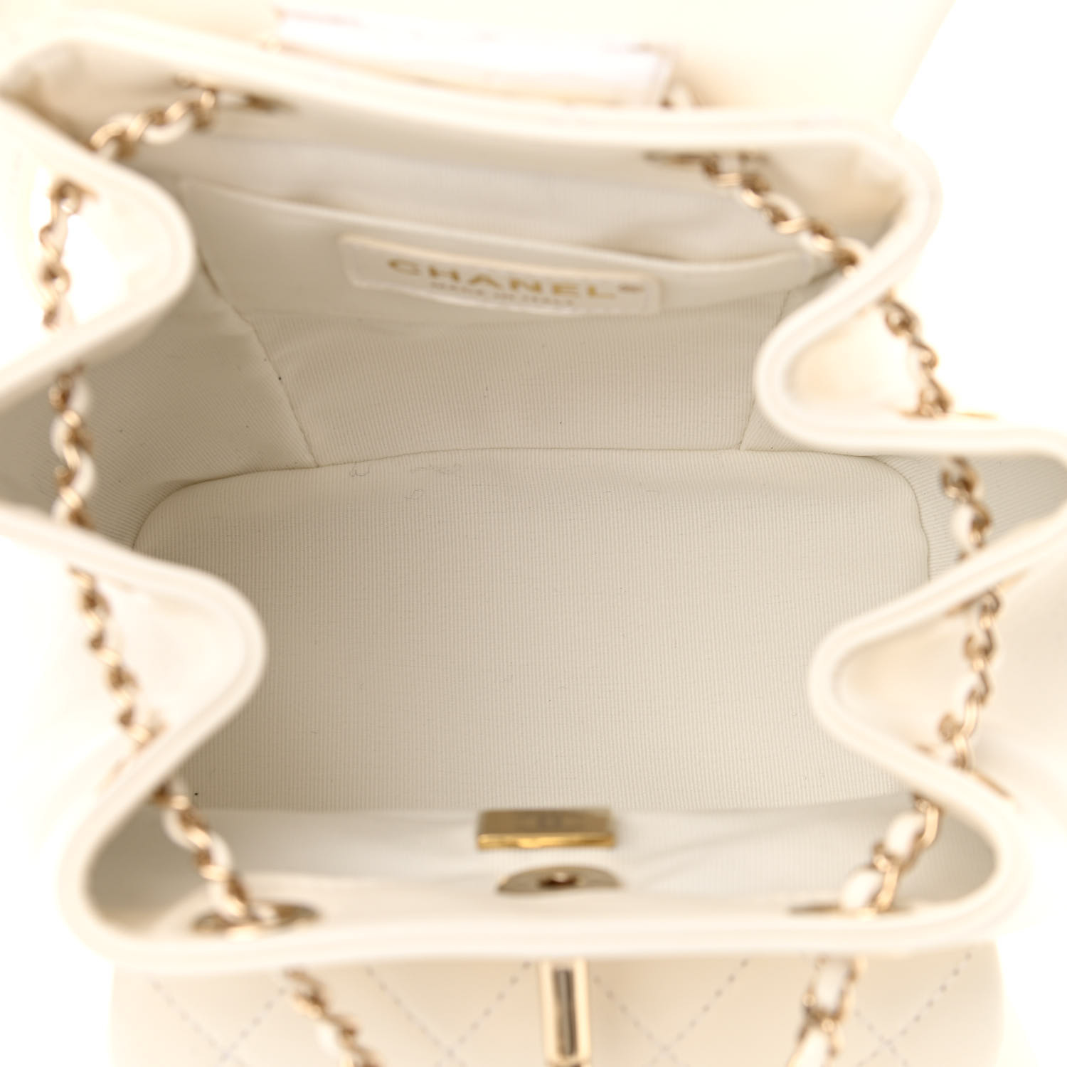 Chanel Classic Caviar Quilted Small Beige Leather Women Daypack AS1371