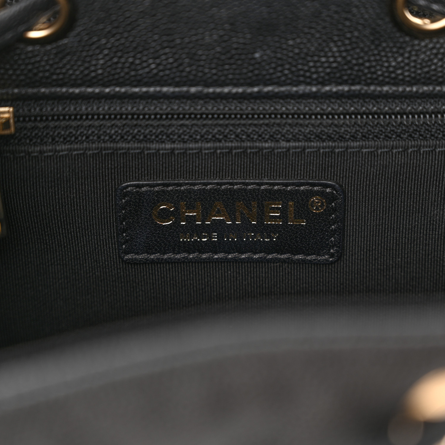 Chanel Classic Caviar Quilted Small Black Leather Women Daypack AS1371