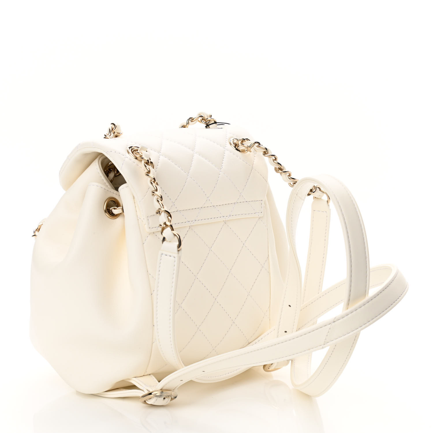 Chanel Classic Caviar Quilted Small Beige Leather Women Daypack AS1371