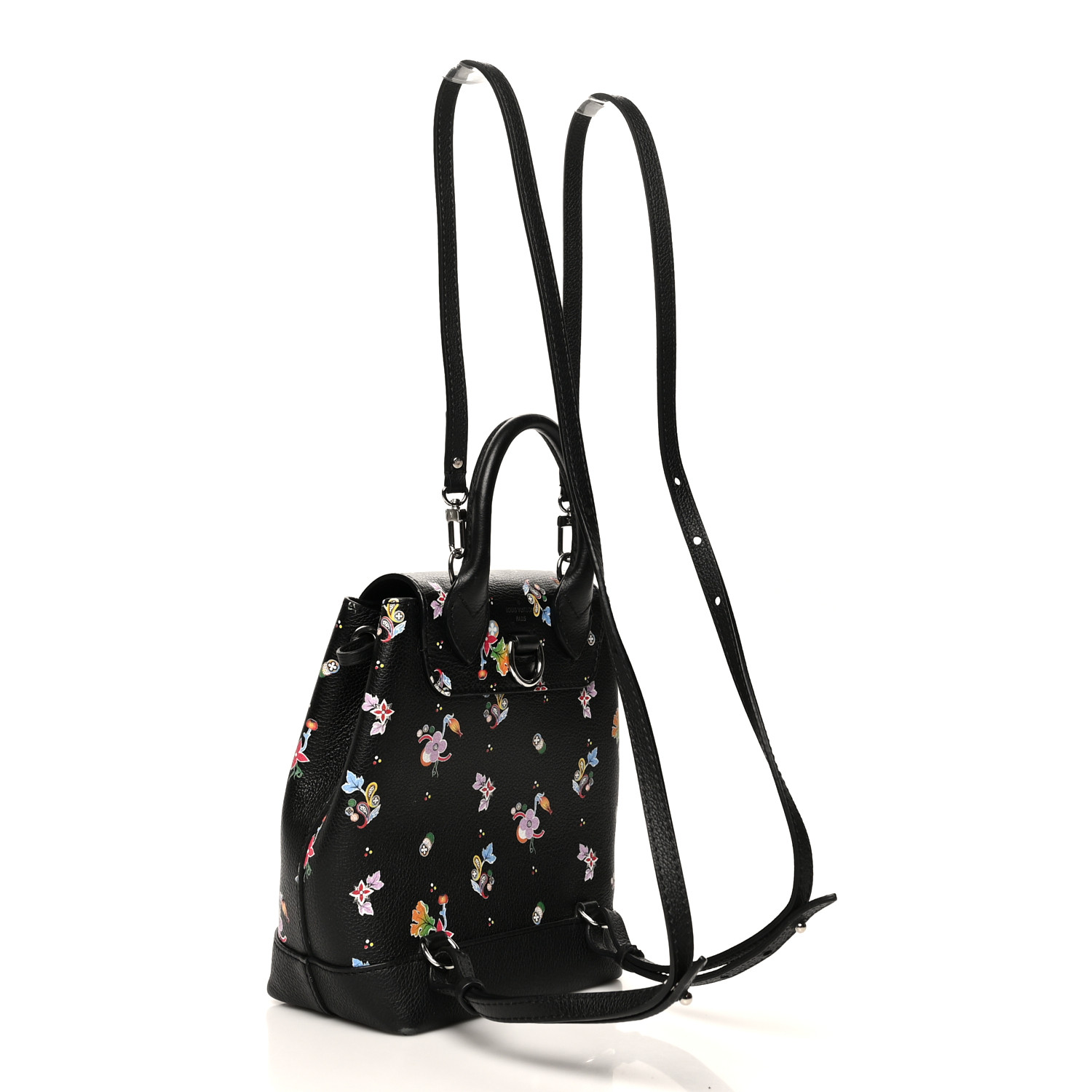 Louis Vuitton Soft Leather Flower Lockme BB Nero Vitello Donna Zaino M54848