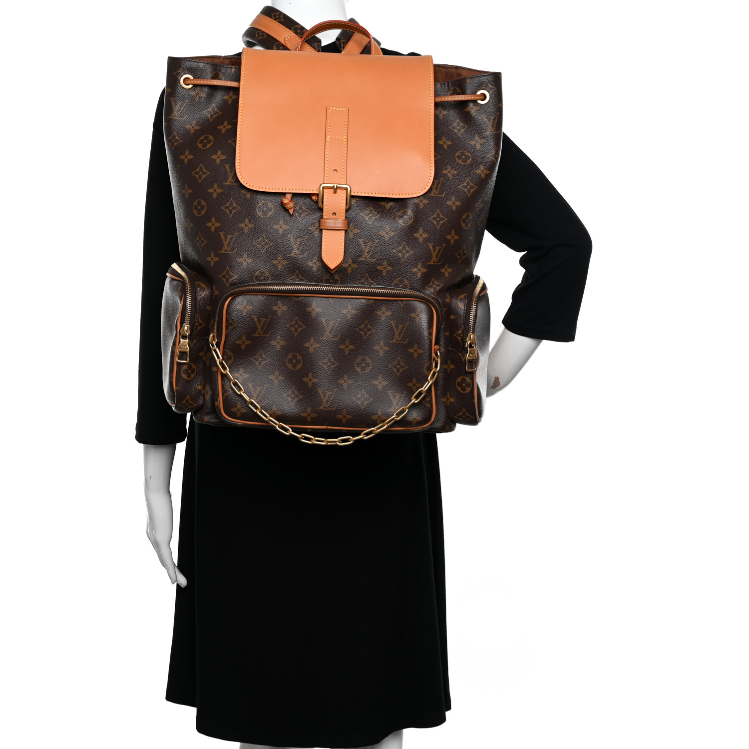 Louis Vuitton Monogram Classic Trio MM Brown Canvas Men Daypack M44658