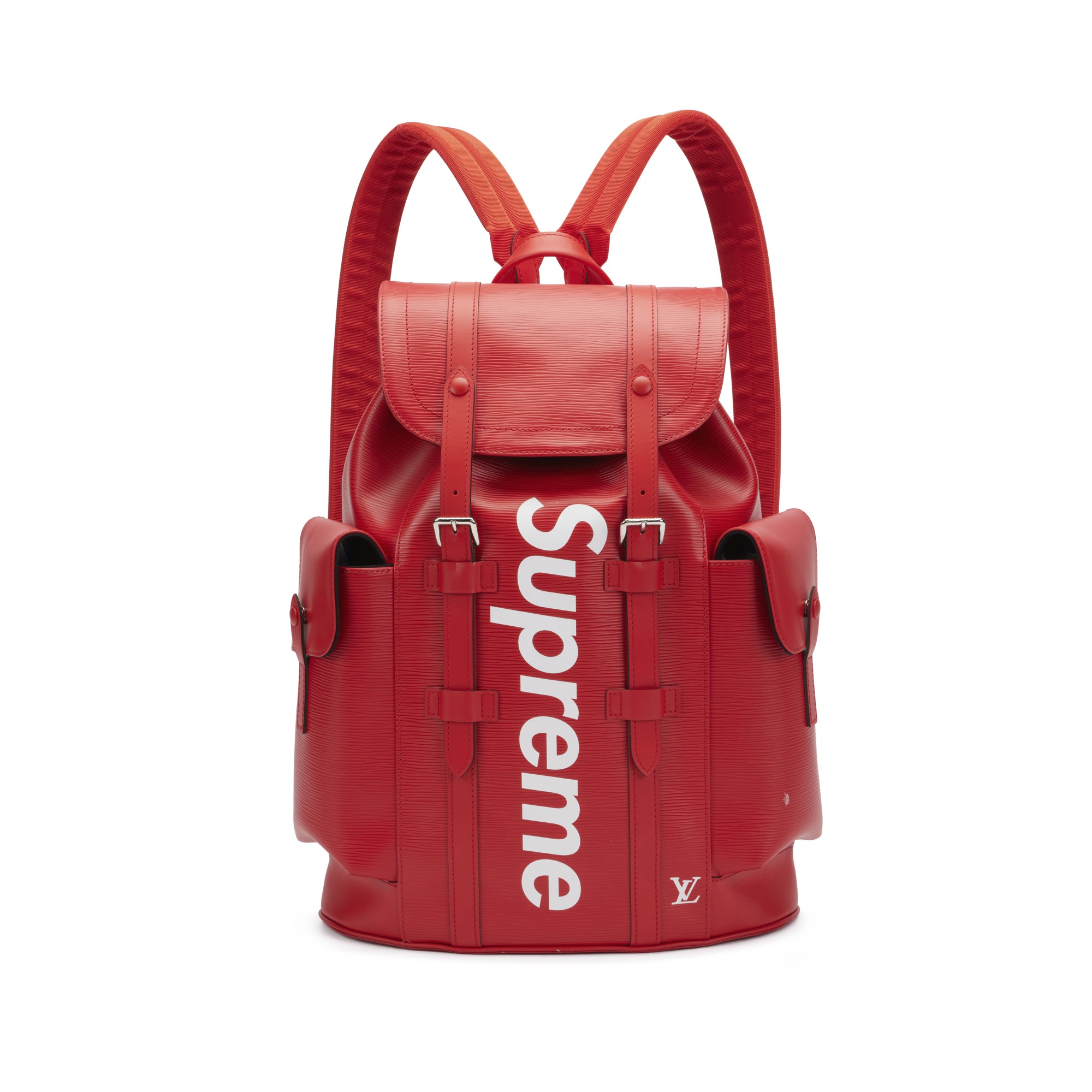 Louis Vuitton X Supreme Christopher MM Red Epi Leather Men Daypack M53414