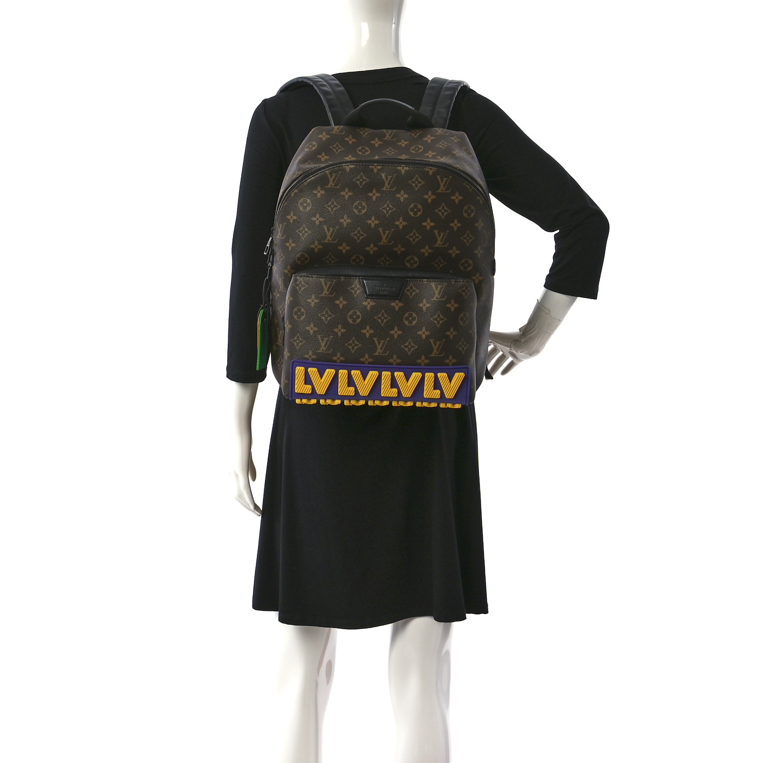 Louis Vuitton Monogram Classic LV Rubber Discovery MM Brown Canvas Unisex Daypack M57965