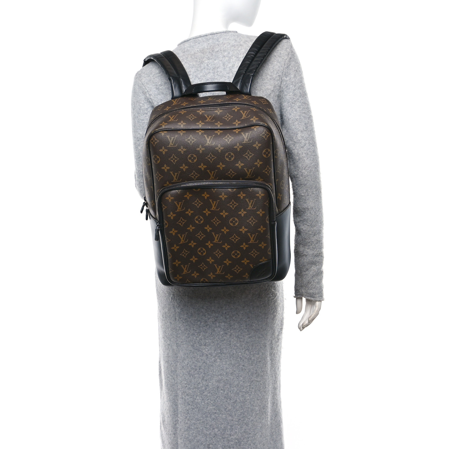 Louis Vuitton Monogram Macassar Dean MM Brown Canvas Unisex Daypack M45335