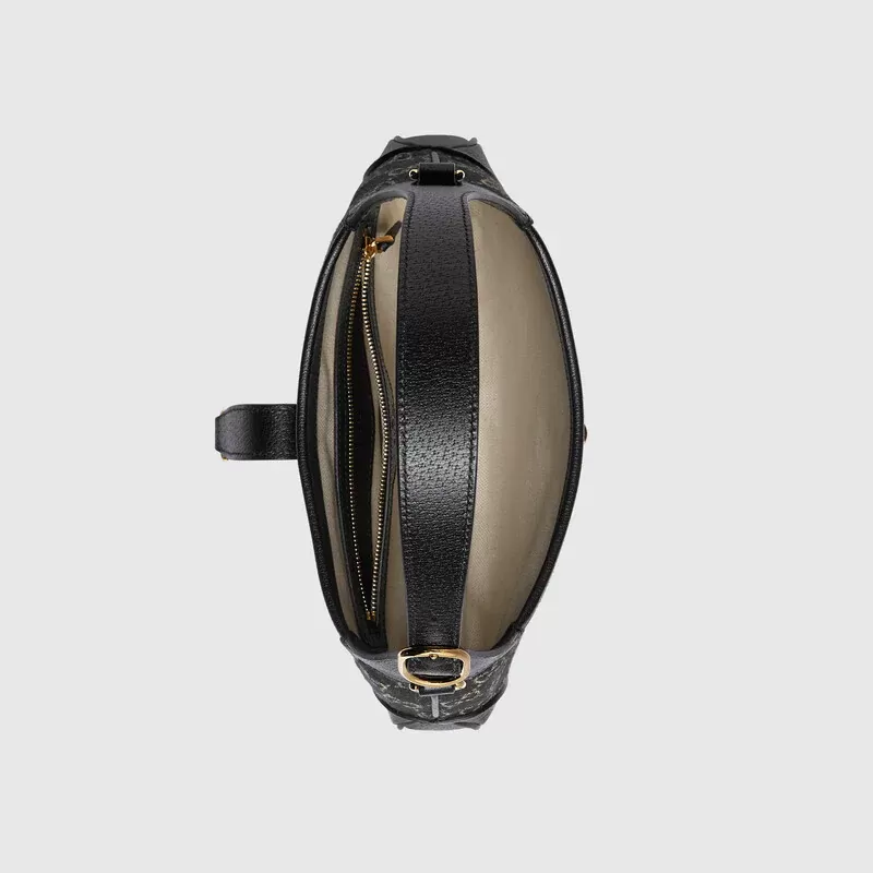 Gucci Jackie 1961 時尚中型黑色牛仔布女士手提包 678843