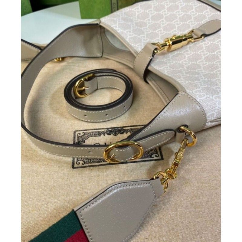 Gucci Jackie 1961 時尚中型米色帆布女士手提包 678843