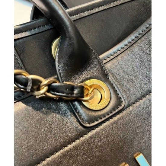 Túi xách Chanel Shopping Tote Classic cỡ lớn bằng da bê màu đen dành cho nữ A66941