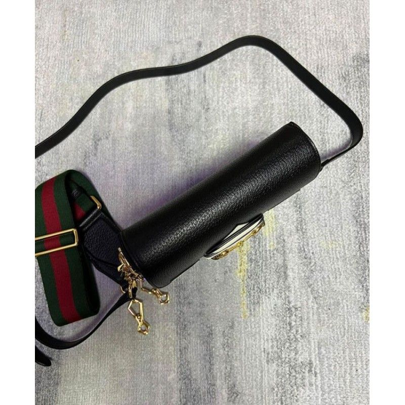 Gucci X Adidas 1955 Horsebit Small Black Leather Women Shoulder Bag