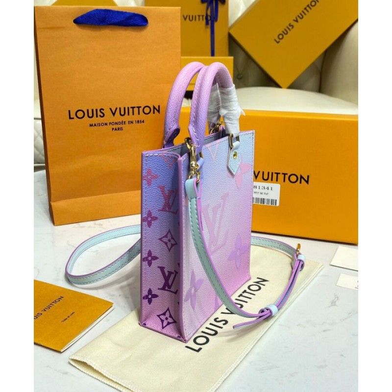 路易威登 Monogram Classic Petit Sac Plat Sunrise Pastel Canvas 女士手提包 M81341