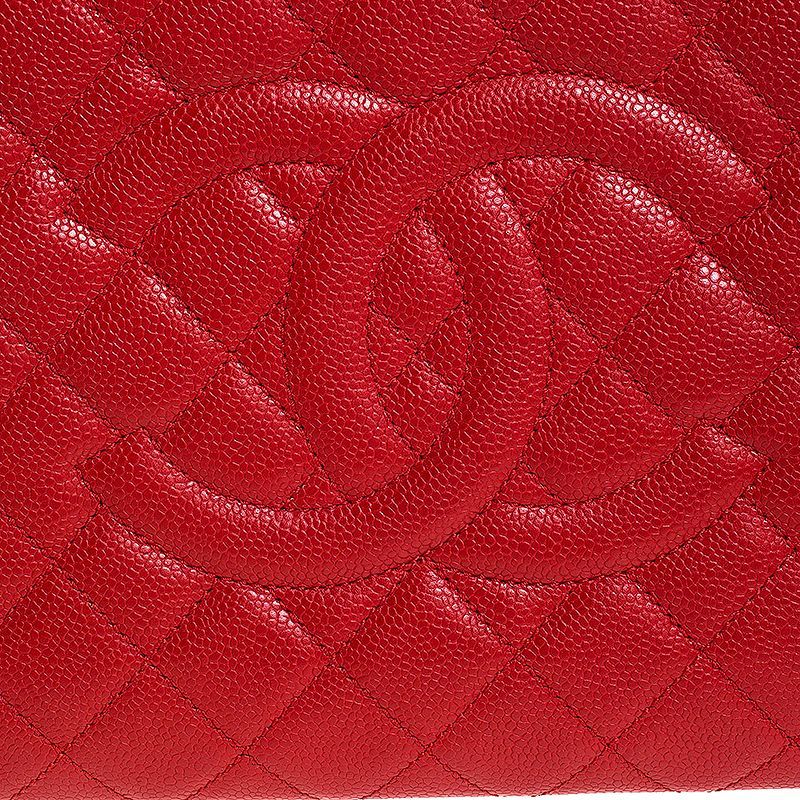 Chanel Grand Shopping Tote(GST) Fashion Large Red Grained Calfskin Women Handbag A50995