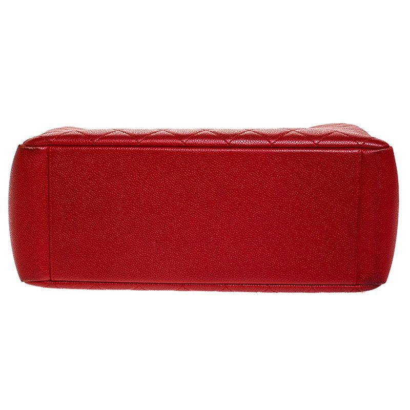 Chanel Grand Shopping Tote(GST) Fashion Large Red Grained Calfskin Women Handbag A50995